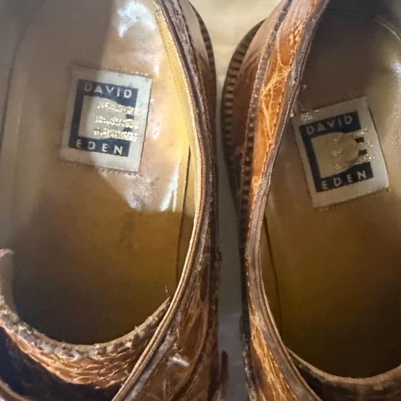 David Eden Brown Crocodile Leather Derbys‎ size 11 main image 8